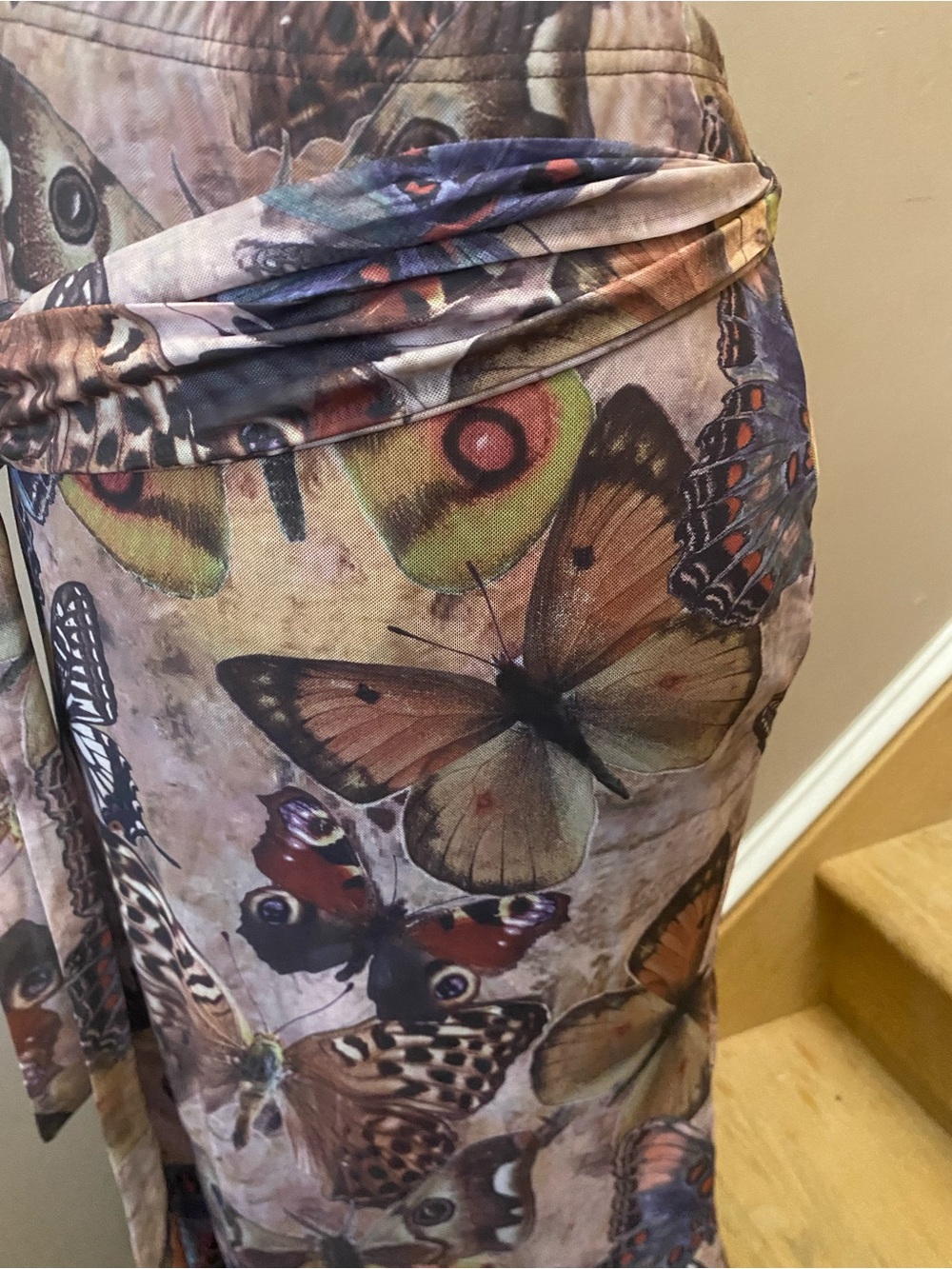 Romwe Womens Fairy Core Butterfly Print Skirt Size 4 Mermaid Style NWT - Picture 5 of 7